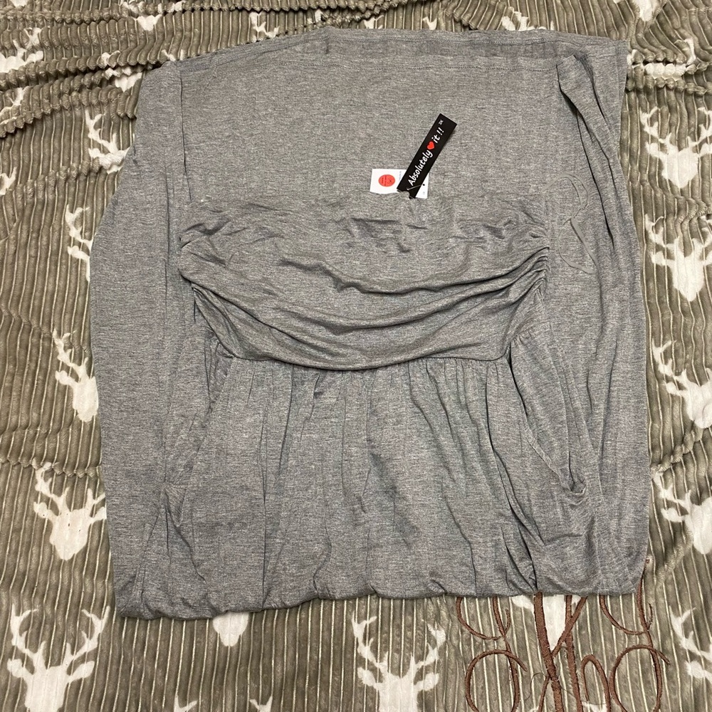 Gray Strapless Dress